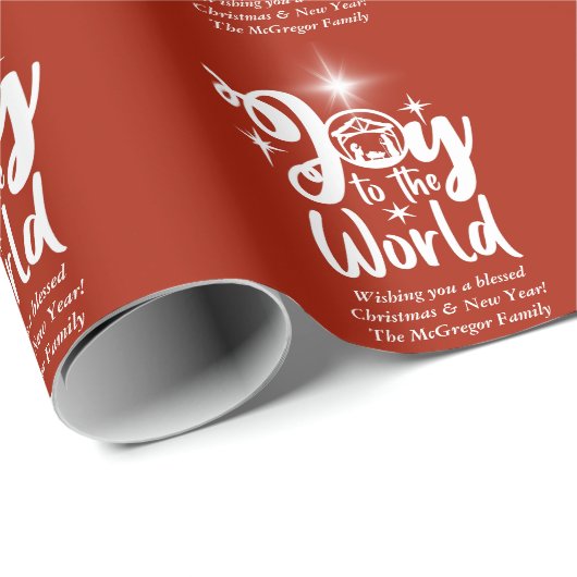 Kerstnatinativiteit Joeit tot de Wereld Rood en Wi Cadeaupapier (Rol Hoek)