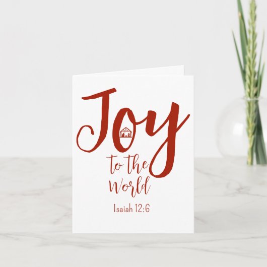 Kerstnatinativiteit Joeit tot de Wereld Rood en Wi Feestdagen Kaart (Voorkant)