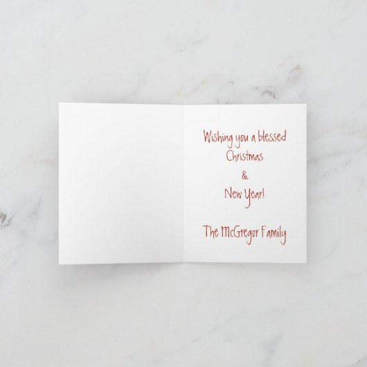 Kerstnatinativiteit Joeit tot de Wereld Rood en Wi Feestdagen Kaart (Binnen)