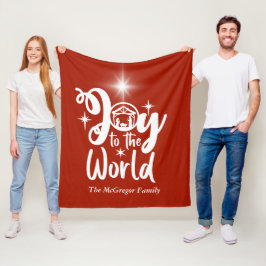 Kerstnatinativiteit Joeit tot de Wereld Rood en Wi Fleece Deken