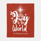 Kerstnatinativiteit Joeit tot de Wereld Rood en Wi Fleece Deken (Voorkant)
