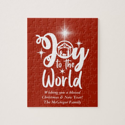 Kerstnatinativiteit Joeit tot de Wereld Rood en Wi Legpuzzel (Verticaal)