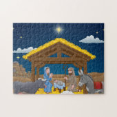 kerstnativescherm met Baby Jesus Legpuzzel (Horizontaal)