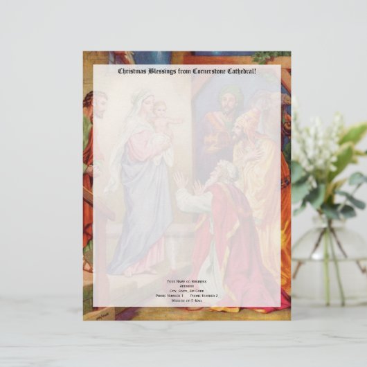 Kerstnativeschermwasmachines Briefhoofd (Staand voorkant)