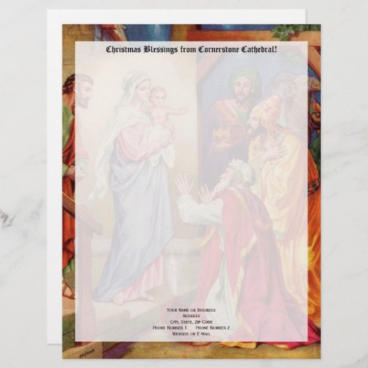 Kerstnativeschermwasmachines Briefhoofd (Voorkant / Achterkant)