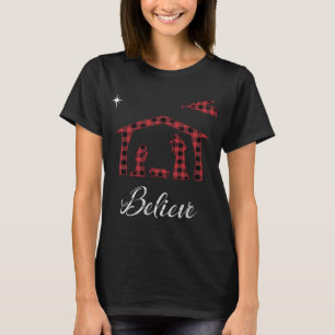 kerstnativiteit Geloof Jesus Birth Buffalo Pla T-shirt
