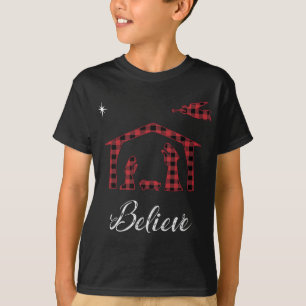 kerstnativiteit Geloof Jesus Birth Buffalo Pla T-shirt