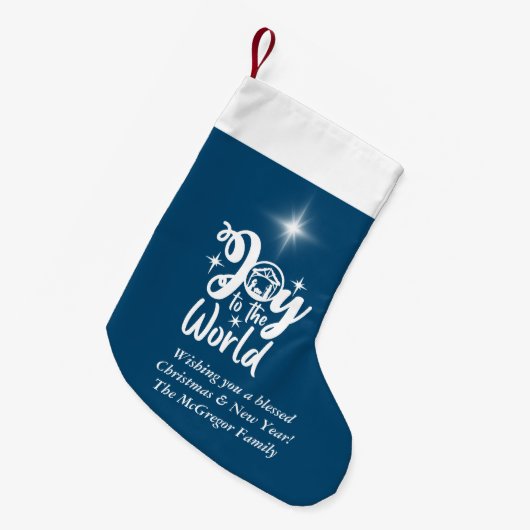 Kerstnativiteit Joeit naar de World Blue & White C Kleine Kerstsok (Voorkant (Hangend))