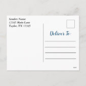 Kerstnativiteit Joeit tot de Wereld Blauw & Wit Feestdagenkaart (Achterkant)