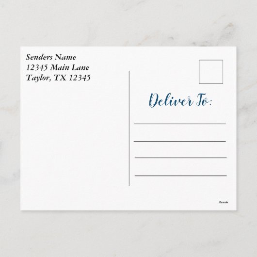 Kerstnativiteit Joeit tot de Wereld Blauw & Wit Feestdagenkaart (Achterkant)