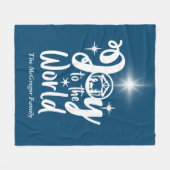 Kerstnativiteit Joeit tot de Wereld Blauw & Wit Fleece Deken (Voorkant (Horizontaal))