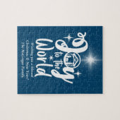 Kerstnativiteit Joy op de Werelblauw & Wit J Legpuzzel (Horizontaal)