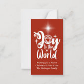 Kerstnativiteit Joy Red en White Greeting Notitiekaartje (Voorkant)