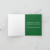 Kerstnativiteit Joy tot de Wereld Groen en Wit Feestdagen Kaart (Binnen)