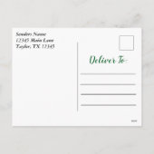 Kerstnativiteit Joy tot de Wereld Groen en Wit Feestdagenkaart (Achterkant)