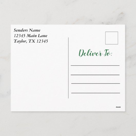 Kerstnativiteit Joy tot de Wereld Groen en Wit Feestdagenkaart (Achterkant)