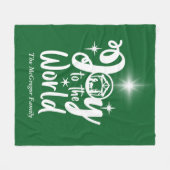Kerstnativiteit Joy tot de Wereld Groen en Wit Fleece Deken (Voorkant (Horizontaal))