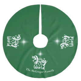 Kerstnativiteit Joy tot de Wereld Groen en Wit Kerstboom Rok