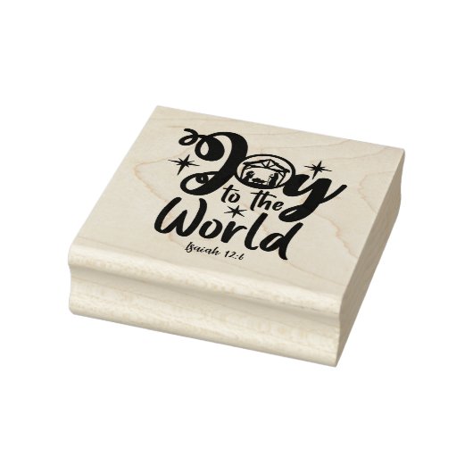 Kerstnativiteit Joy tot de wereld Rubberstempel (Stempel)