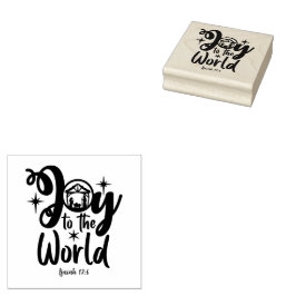 Kerstnativiteit Joy tot de wereld Rubberstempel