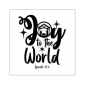 Kerstnativiteit Joy tot de wereld Rubberstempel (Afrduk)