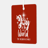 kerstnativiteit maakt zich druk over de wereld roo metalen ornament (Voorkant links)