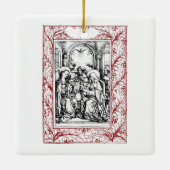 Kerstnativiteit Madonna en Child Holly Keramisch Ornament (Achterkant)