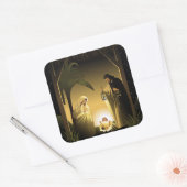Kerstnativiteit Mary, Joseph en Baby Jesus Vierkante Sticker (Envelop)