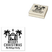 kerstnativiteit Merry kerstfamilienaam Rubberstempel (Gestempeld)