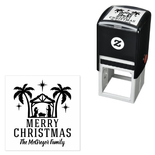 kerstnativiteit Merry kerstfamilienaam Zelfinktende Stempel (In situ)