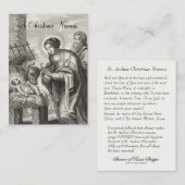 kerstnativiteit Novena Jesus Mary Heilige Kaart Visitekaartje (Voorkant / Achterkant)