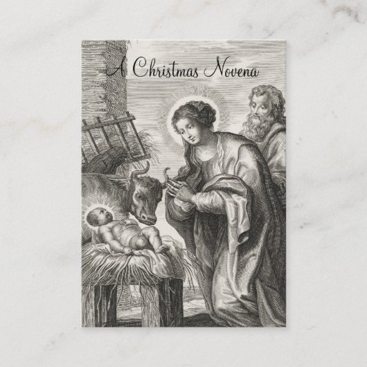 kerstnativiteit Novena Jesus Mary Heilige Kaart Visitekaartje (Voorkant)