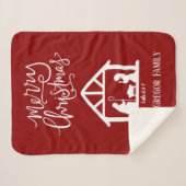Kerstnativiteit Rood familienaam Sherpa Deken (Voorkant (horizontaal))