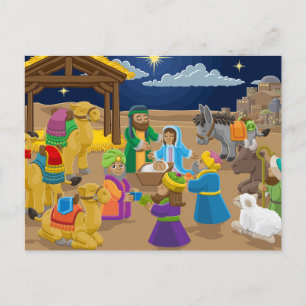 kerstnativiteitsscène briefkaart