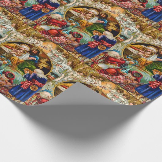 kerstnativiteitsscène cadeaupapier (Hoek)