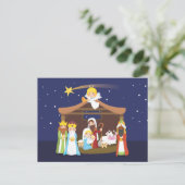 kerstnativiteitsscène feestdagenkaart (Staand voorkant)