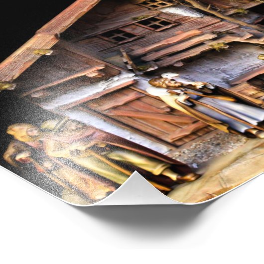 kerstnativiteitsscène foto afdruk (Hoek)