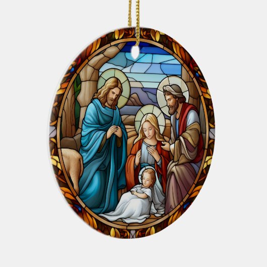 kerstnativiteitsscène keramisch ornament (Rechts)