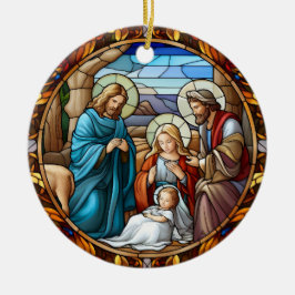 kerstnativiteitsscène keramisch ornament