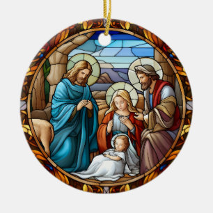 kerstnativiteitsscène keramisch ornament