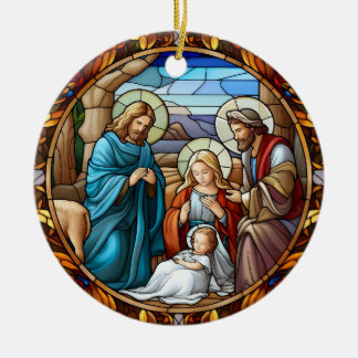 kerstnativiteitsscène keramisch ornament