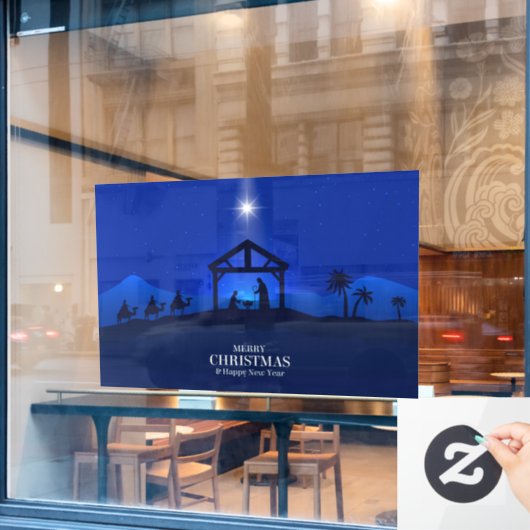 kerstnativiteitsscène raamsticker (Cafe Raam)