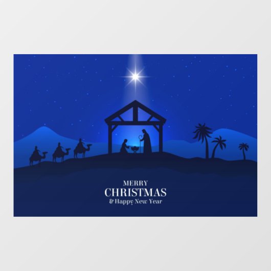 kerstnativiteitsscène raamsticker (Vel)