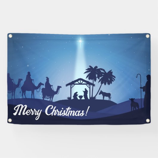 kerstnativiteitsscène spandoek (Horizontaal)