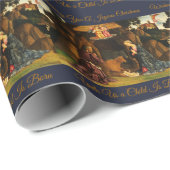 kerstnativiteitsscène van de Heilige Familie Cadeaupapier (Rol Hoek)