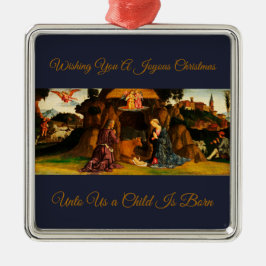 kerstnativiteitsscène van de Heilige Familie Metalen Ornament