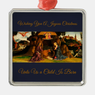 kerstnativiteitsscène van de Heilige Familie Metalen Ornament