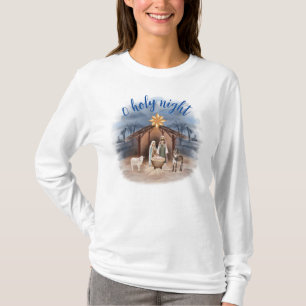 kerstnativiteitsscène van Heilige Nacht T-Shirt