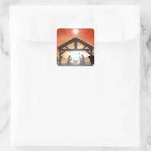 kerstnativiteitsscène vierkante sticker (Tas)
