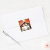 kerstnativiteitsscène vierkante sticker (Envelop)